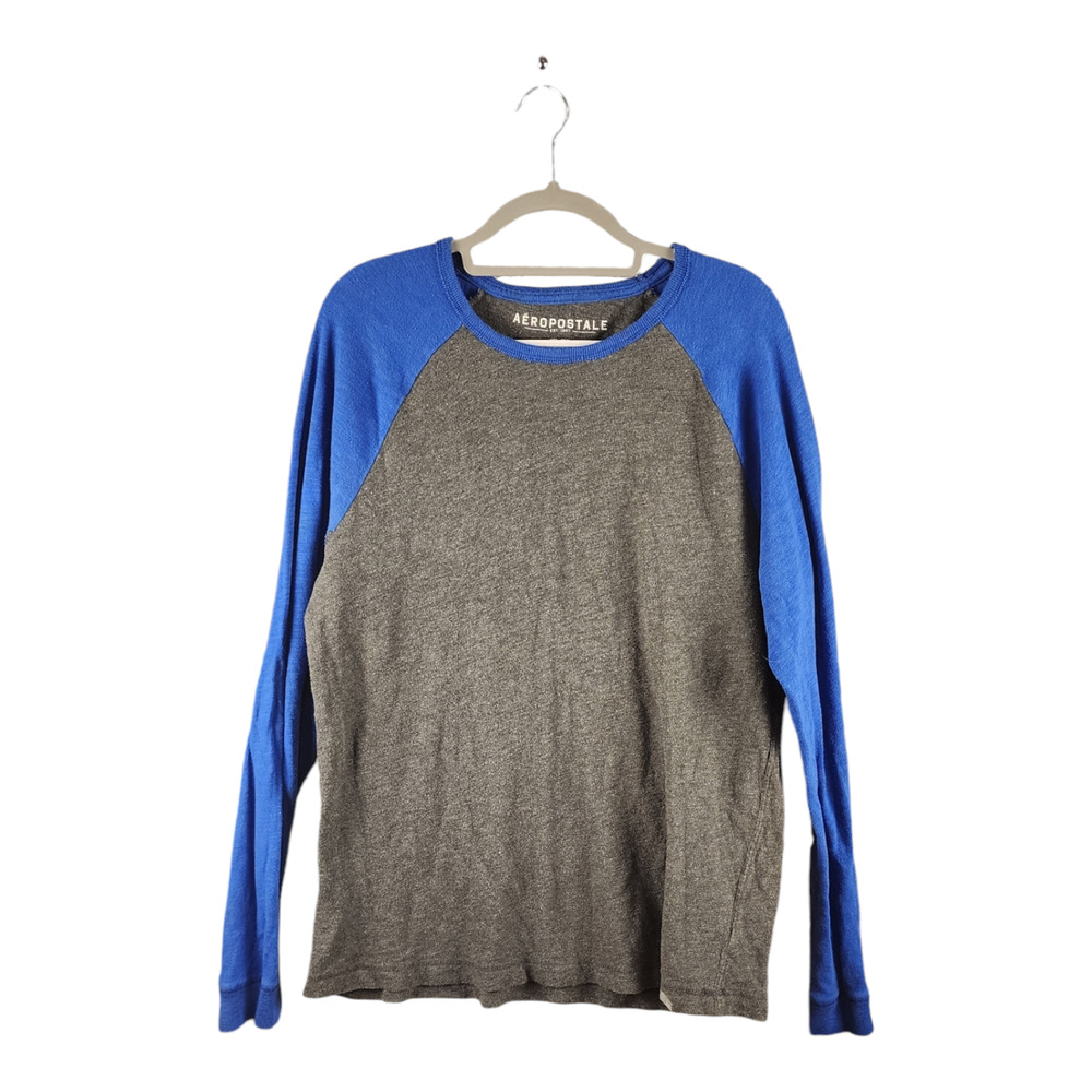 Aeropostale Long Sleeve Two-Tone Blue & Gray Shirt Men's Size XL Lomg-Sleeve